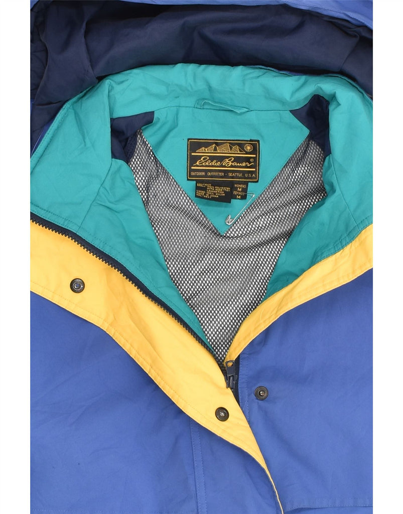 EDDIE BAUER Womens Hooded Windbreaker Coat UK 14 Medium Blue Polyester | Vintage Eddie Bauer | Thrift | Second-Hand Eddie Bauer | Used Clothing | Messina Hembry 