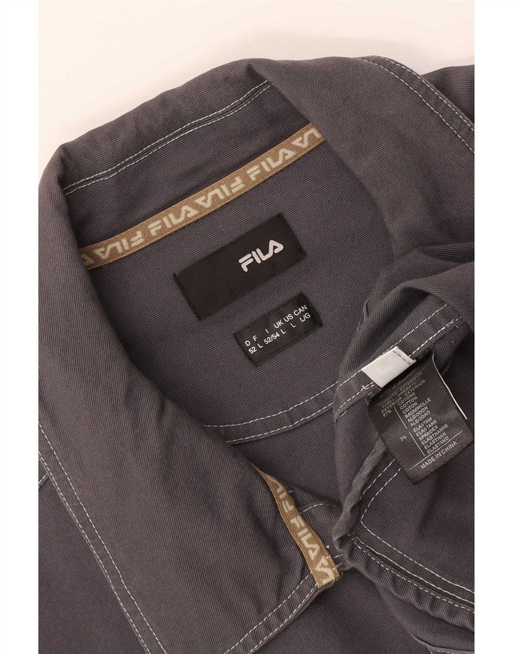 Fila Mens Utility Jacket UK 40 Large Grey Cotton