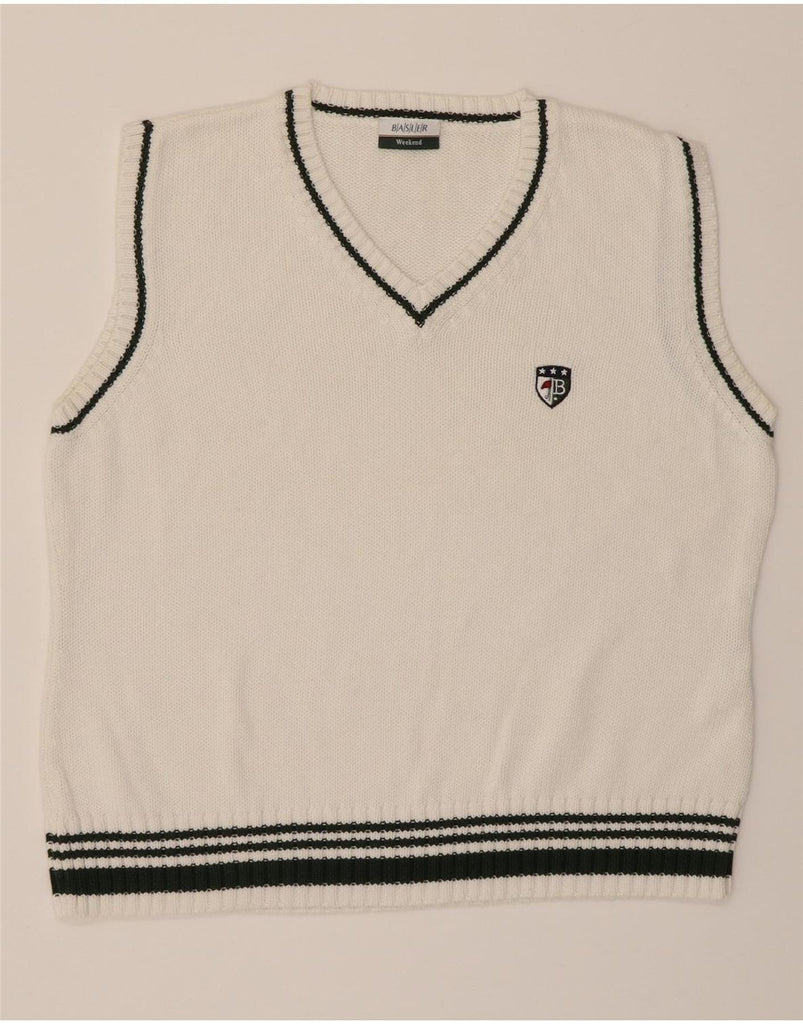 BASLER Womens Weekend Vest Tank Top EU 42 Large White Cotton Vintage Basler and Second-Hand Basler from Messina Hembry 