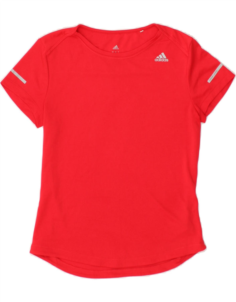 ADIDAS Womens Graphic T-Shirt Top UK 8/10 Small Red Polyester | Vintage Adidas | Thrift | Second-Hand Adidas | Used Clothing | Messina Hembry 