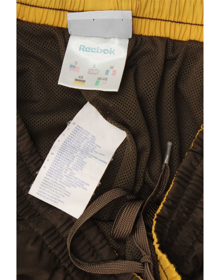Reebok Mens Graphic Tracksuit Trousers Joggers Small Brown Polyester