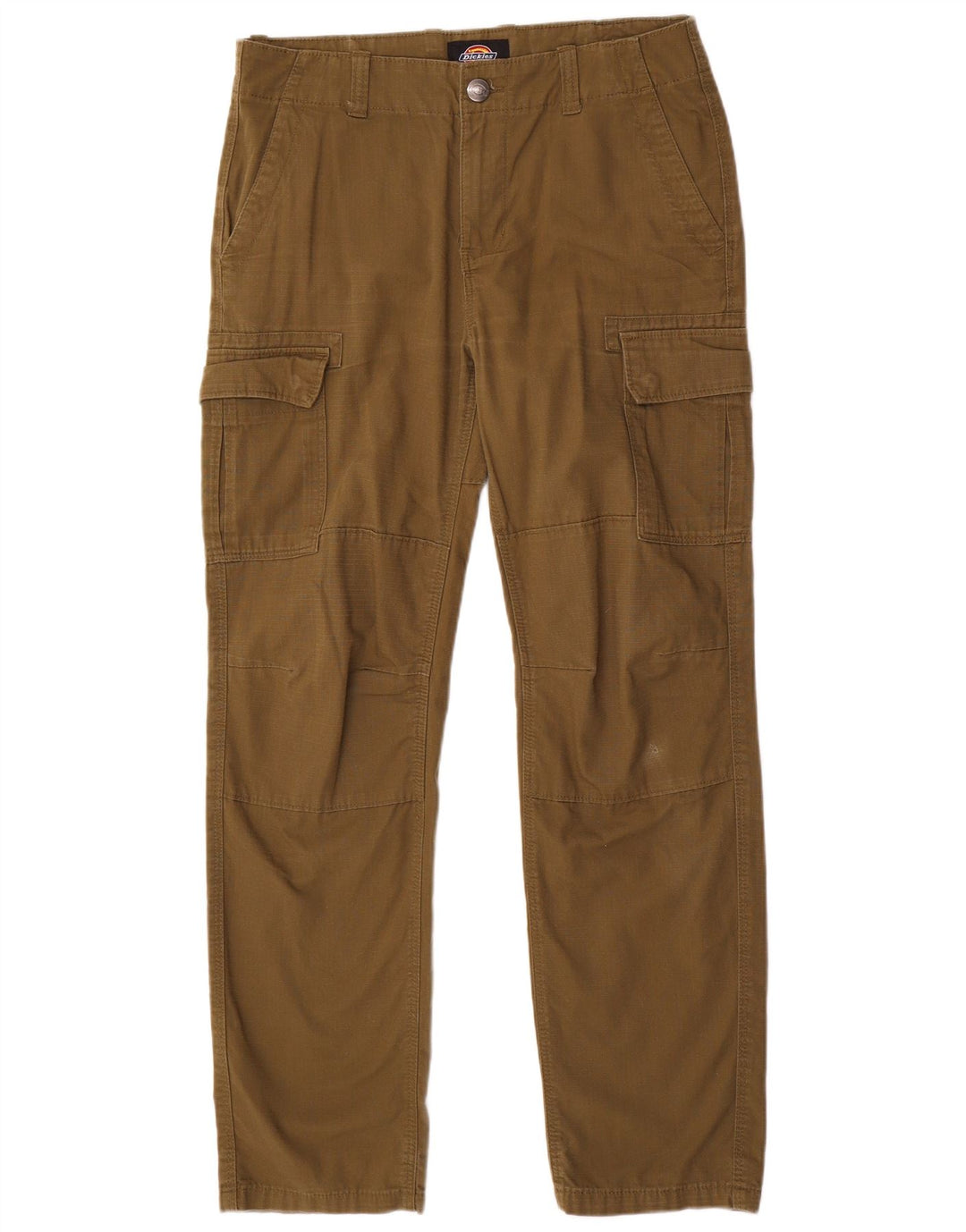 Dickies Mens Straight Cargo Trousers W32 L31 Khaki Check Polyester