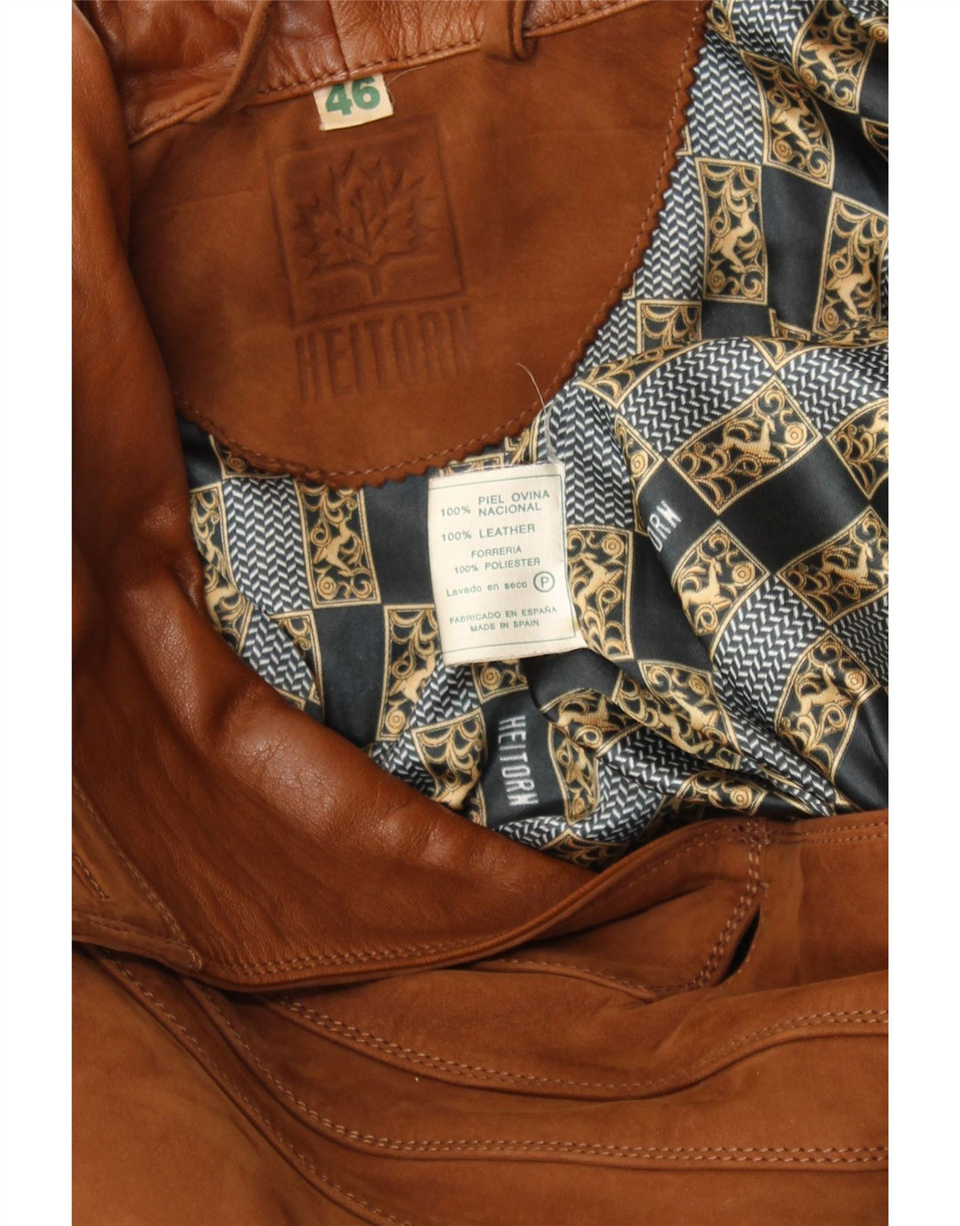 HEITORN Womens Suede Overcoat EU 46 XL Brown Leather