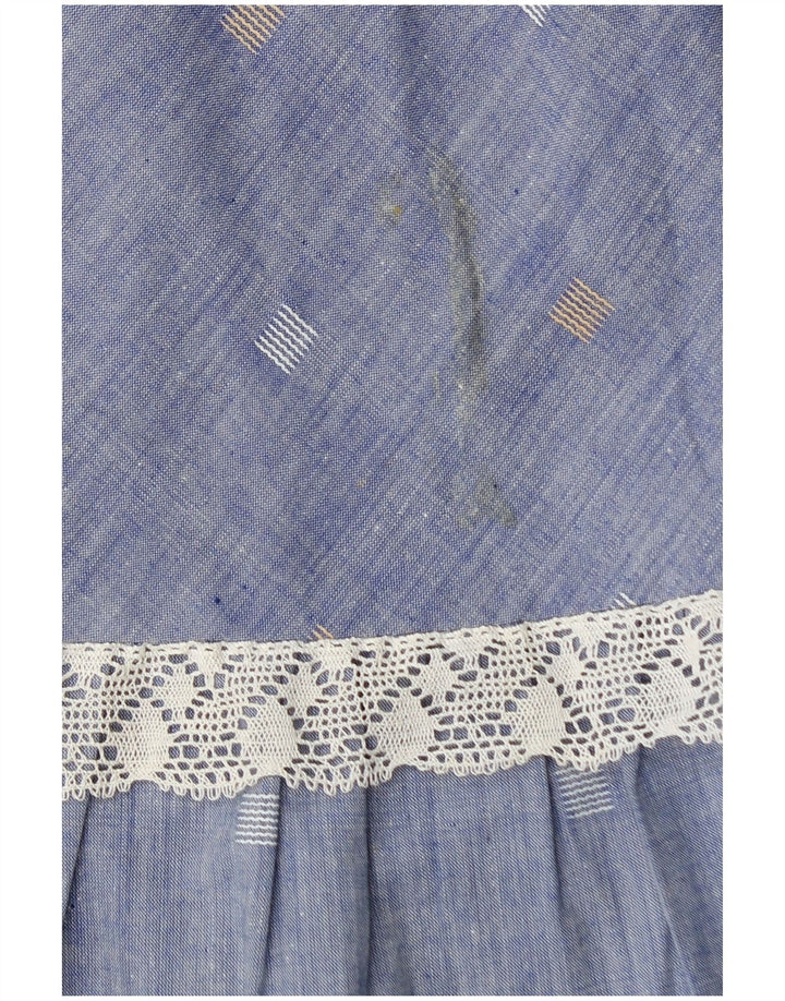 Vintage Womens Maxi Skirt  W28 Medium Blue Spotted