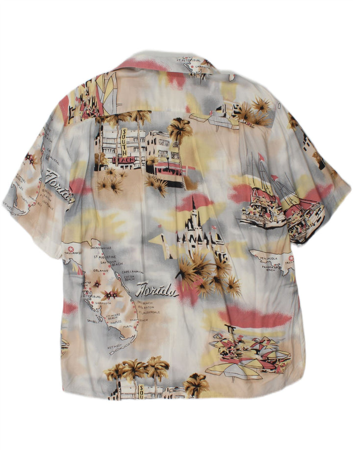 MAURO GESANDRO Mens Abstract Pattern Short Sleeve Shirt XL Multicoloured
