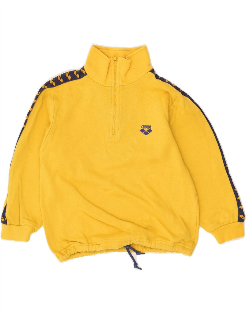 ARENA Boys Zip Neck Sweatshirt Jumper 9-10 Years Yellow | Vintage Arena | Thrift | Second-Hand Arena | Used Clothing | Messina Hembry 