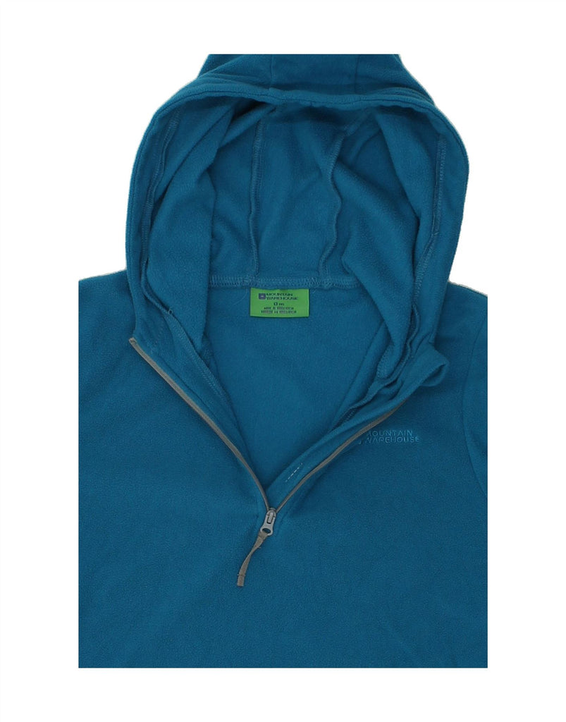 MOUNTAIN WAREHOUSE Boys Hooded Zip Neck Fleece Jumper 12-13 Years Blue | Vintage Mountain Warehouse | Thrift | Second-Hand Mountain Warehouse | Used Clothing | Messina Hembry 