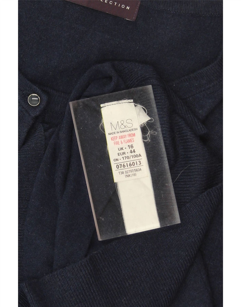 MARKS & SPENCER Womens Cardigan Sweater UK 16 Large  Navy Blue Vintage Marks & Spencer and Second-Hand Marks & Spencer from Messina Hembry 