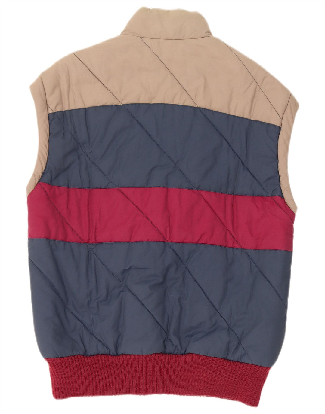 Ellesse Mens Padded Gilet IT 48 Medium Blue Colourblock Cotton