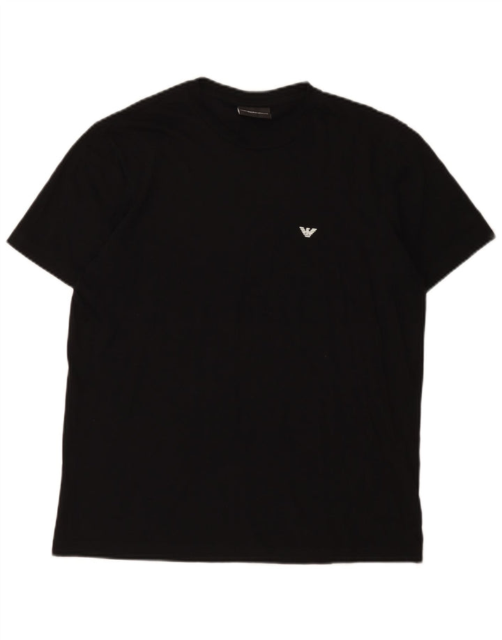 Emporio Armani Mens T-Shirt Top Medium Black Cotton