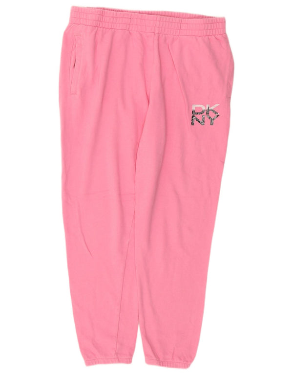 DKNY Womens Tracksuit Trousers Joggers UK 12 Medium  Pink Cotton