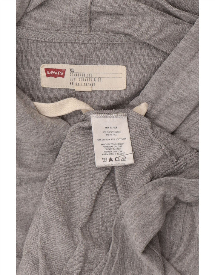 Levi's Mens Hooded Tracksuit Top Jacket 2XL Grey Cotton