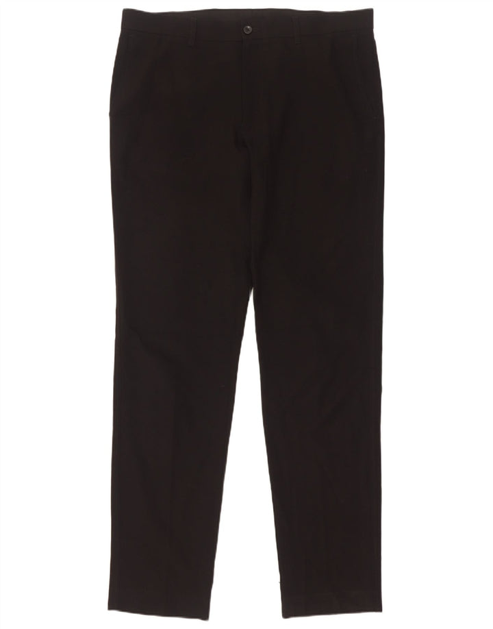 Marks & Spencer Mens Slim Chino Trousers W34 L33 Black Polyester