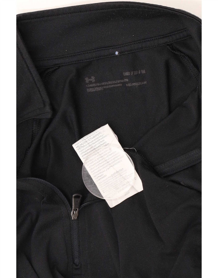 Under Armour Mens Heat Gear Zip Neck Pullover Tracksuit Top Medium Black
