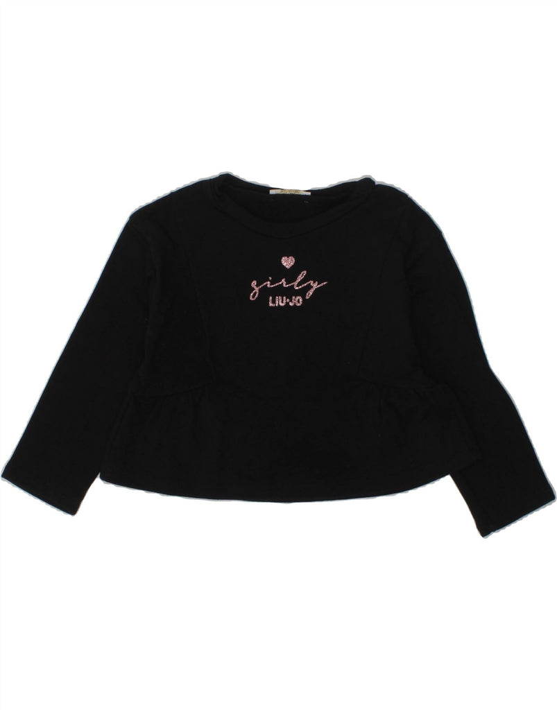 LIU JO Baby Girls Graphic Top Long Sleeve 18-24 Months Black Cotton | Vintage Liu Jo | Thrift | Second-Hand Liu Jo | Used Clothing | Messina Hembry 