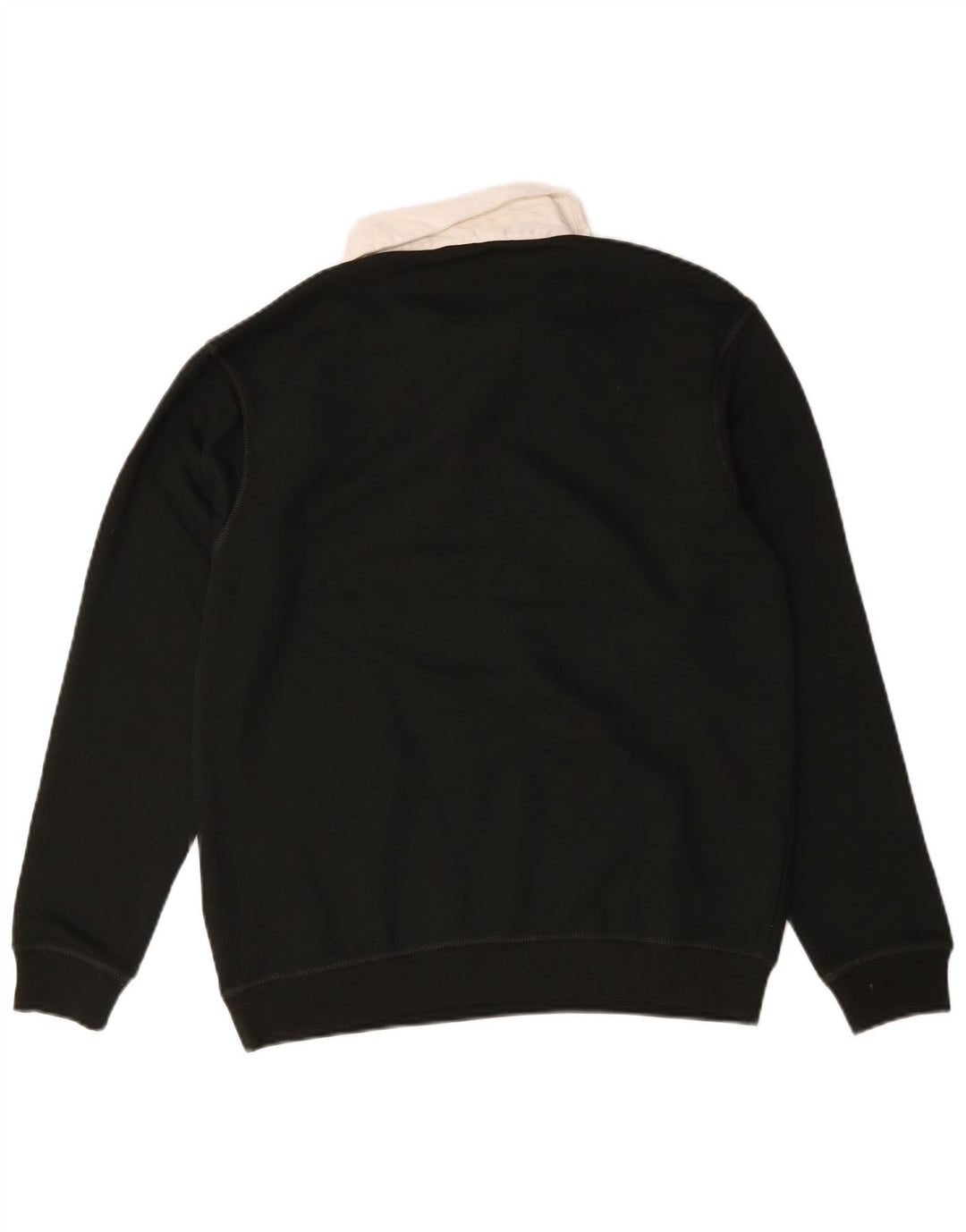 Zara Mens Polo Neck Sweatshirt Jumper Small Black Cotton