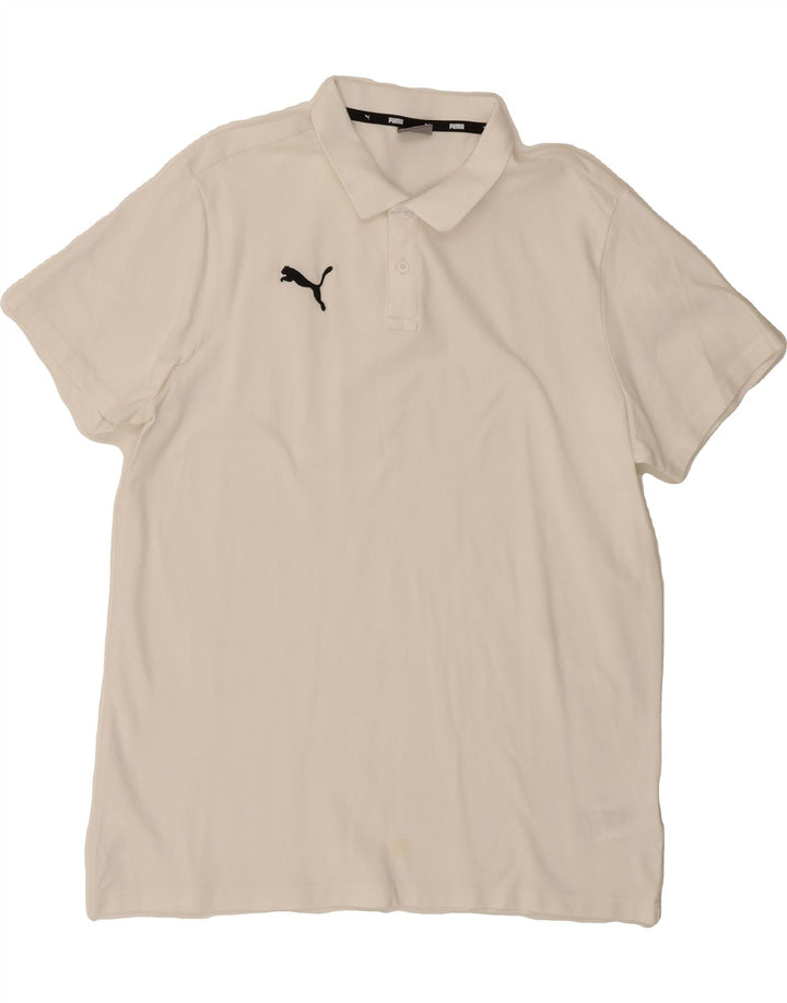 PUMA Mens Polo Shirt XL White Cotton Vintage Puma and Second-Hand Puma from Messina Hembry 