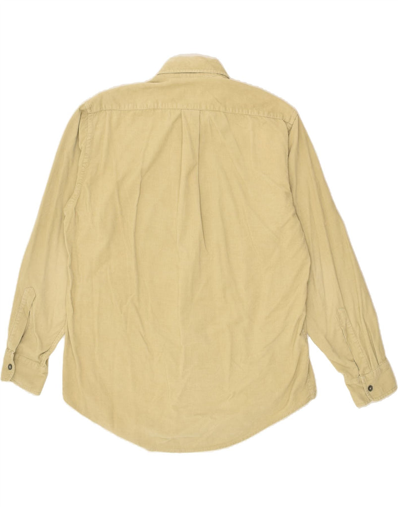 TRUSSARDI Mens Corduroy Shirt Medium Beige Cotton | Vintage Trussardi | Thrift | Second-Hand Trussardi | Used Clothing | Messina Hembry 