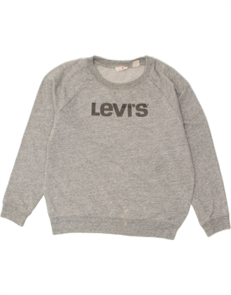 LEVI'S Womens Graphic Sweatshirt Jumper UK 14 Medium Grey Cotton | Vintage Levi's | Thrift | Second-Hand Levi's | Used Clothing | Messina Hembry 