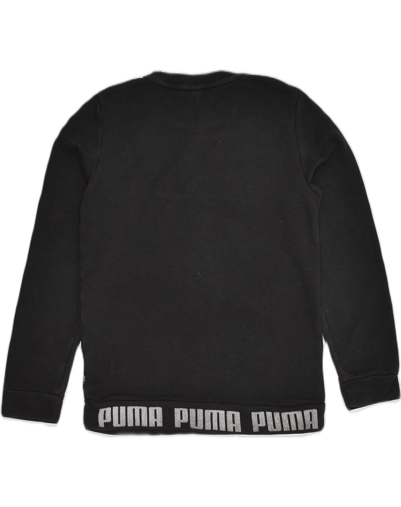 PUMA Boys Graphic Sweatshirt Jumper 11-12 Years Black Cotton | Vintage Puma | Thrift | Second-Hand Puma | Used Clothing | Messina Hembry 