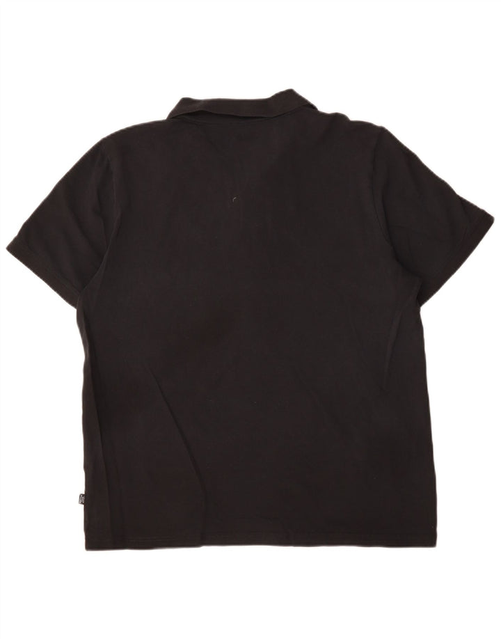 PUMA Mens Polo Shirt Large Black Cotton