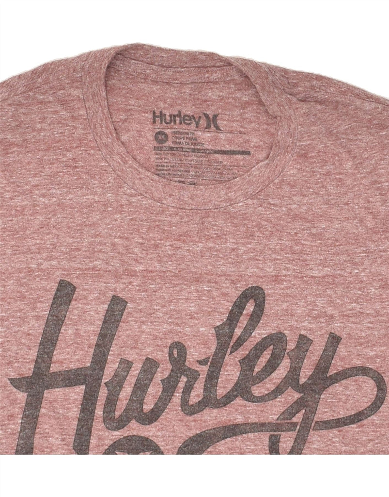 HURLEY Mens Premium Fit Graphic T-Shirt Top XL Maroon Flecked Cotton | Vintage Hurley | Thrift | Second-Hand Hurley | Used Clothing | Messina Hembry 