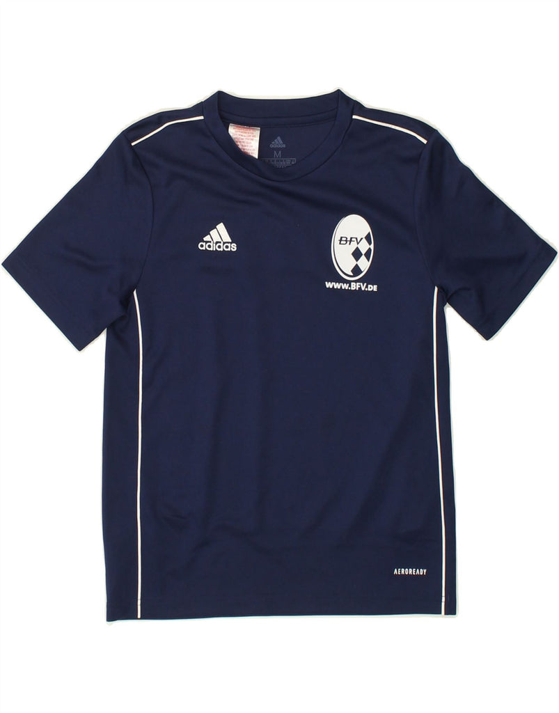 ADIDAS Boys Graphic T-Shirt Top 11-12 Years Medium  Navy Blue Polyester | Vintage Adidas | Thrift | Second-Hand Adidas | Used Clothing | Messina Hembry 