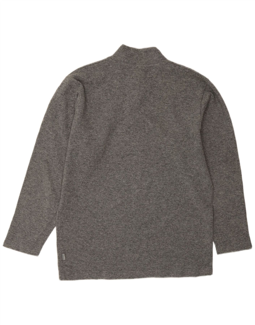 BELFE & BELFE Mens Zip Neck Jumper Sweater Large Grey Wool