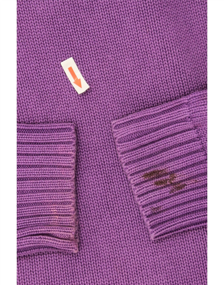 Zara Mens V-Neck Jumper Sweater Large Purple