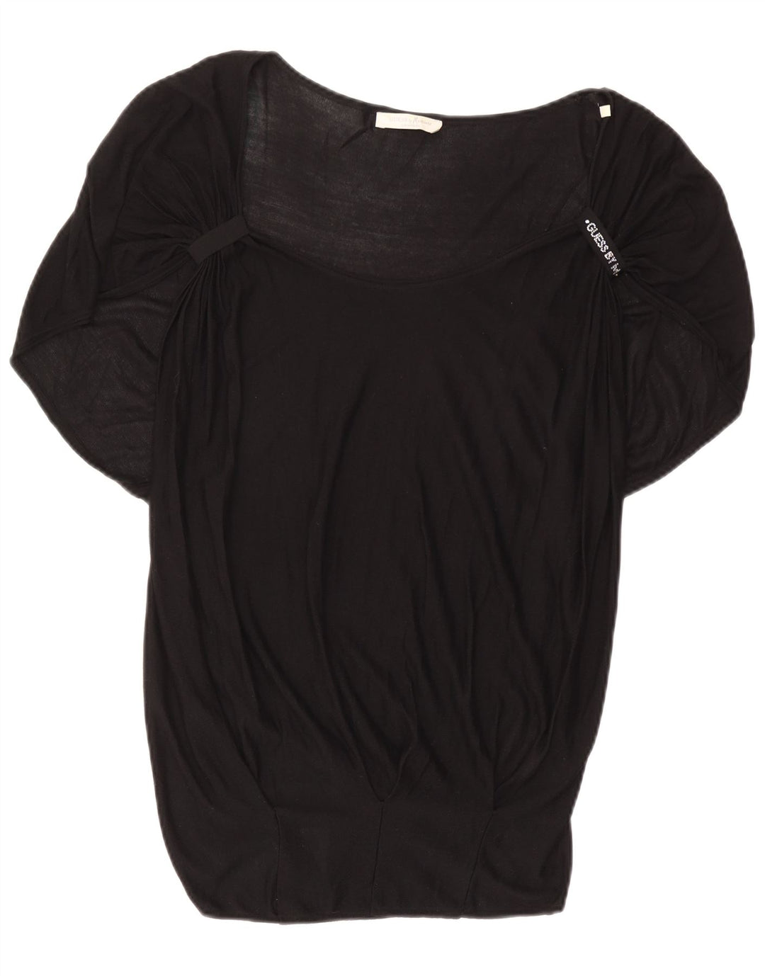 GUESS BY MARCIANO Womens Blouse Top UK 14 Medium Black Silk