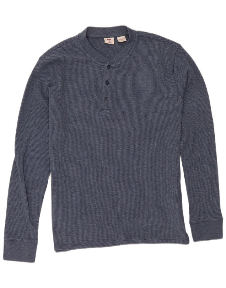 Levi's Mens Standard Fit Top Long Sleeve Medium Navy Blue Cotton