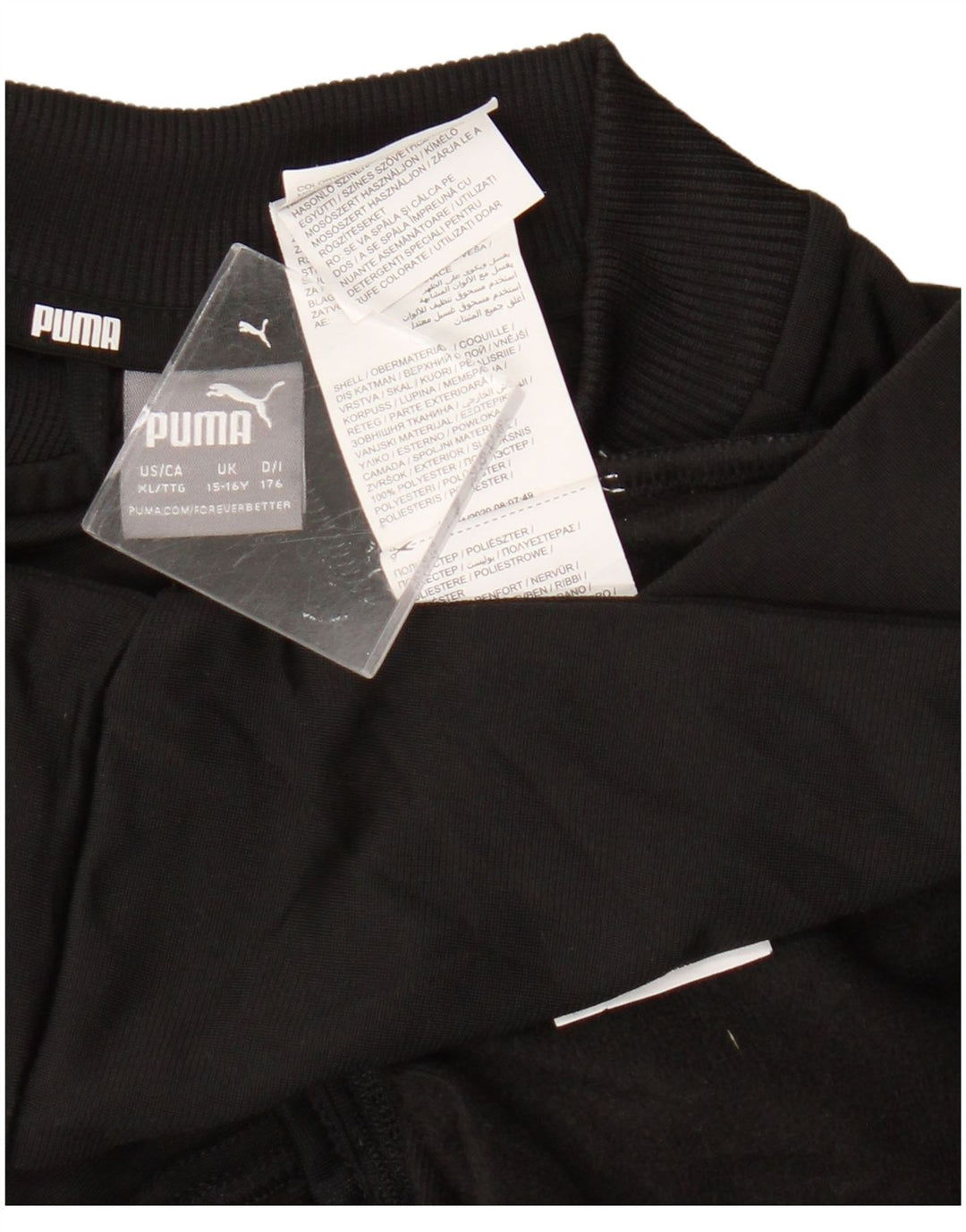 Puma Girls Tracksuit Top Jacket 15-16 Years Black Colourblock Polyester