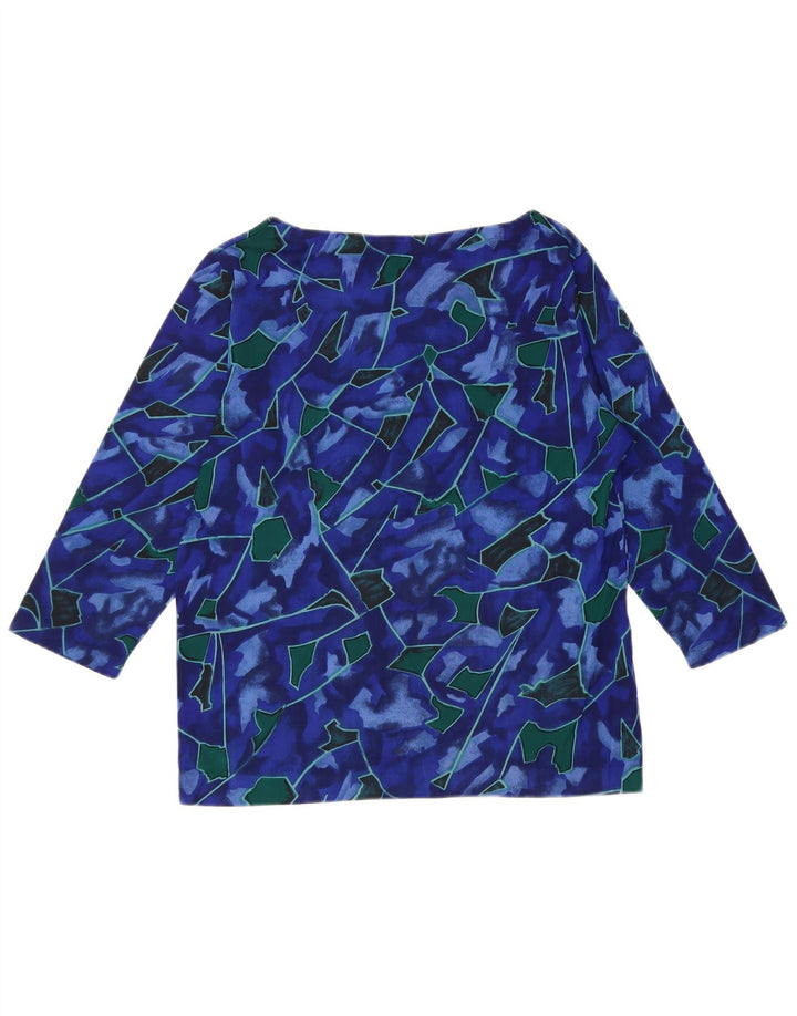 Valstar Womens Abstract Pattern Top 3/4 Sleeve UK 18 XL Blue