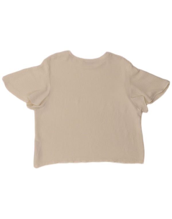 Zara Womens Blouse Top UK 16 Large White Polyester