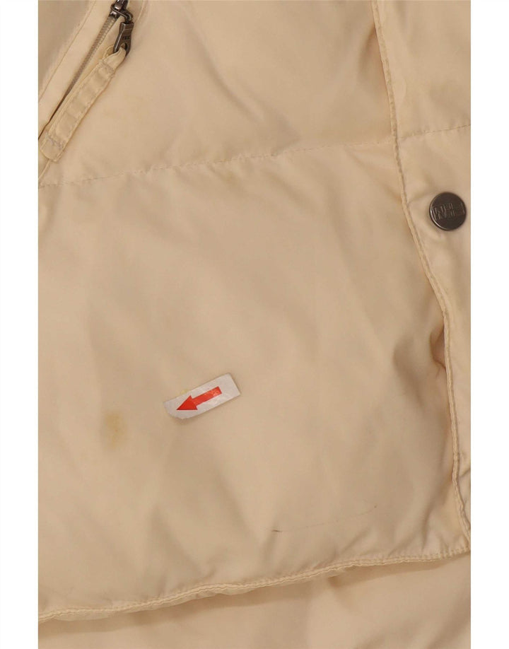 Napapijri Mens Graphic Padded Gilet UK 38 Medium Off White Polyamide