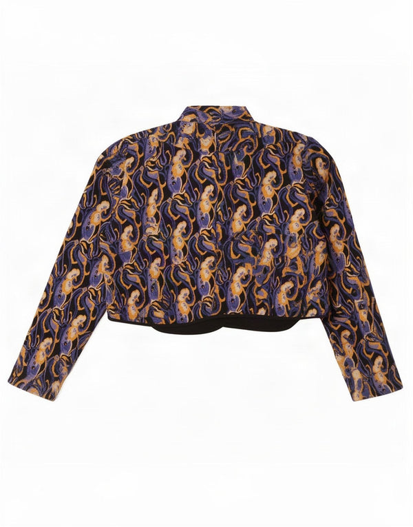 Zara Womens Crop Long Sleeve Blouse Top UK 18 XL Multicoloured Paisley