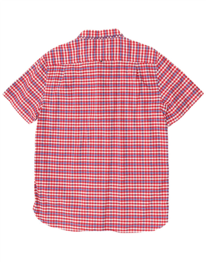 Superdry Mens Short Sleeve Shirt 2XL Red Gingham Cotton