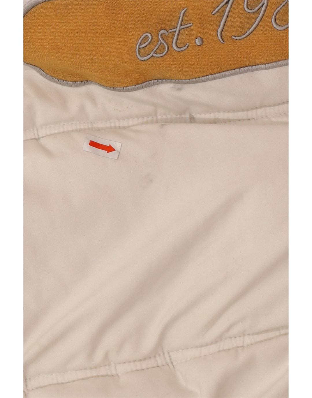 KARL KANI Mens Graphic Hooded Padded Jacket UK 44 2XL White Polyester