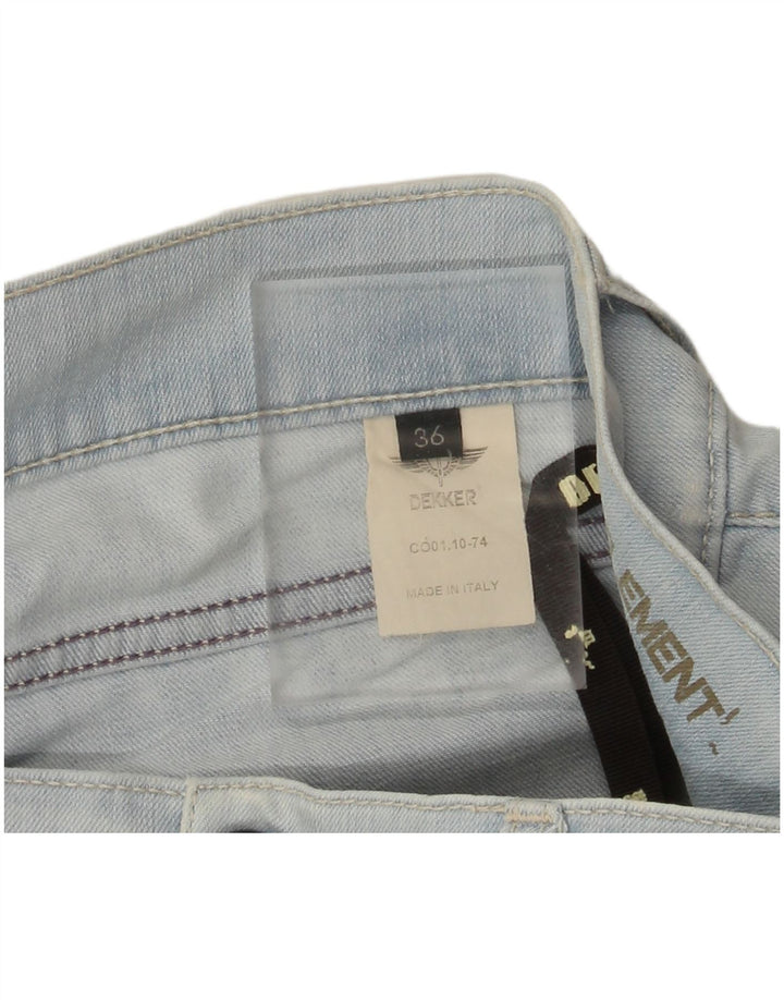 Dekker Womens Distressed Straight Jeans W36 L29 Blue Cotton