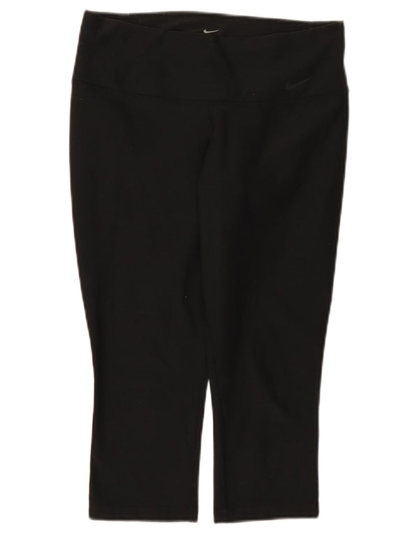 Nike Womens Dri Fit Capri Leggings UK 8 Small Black Polyester