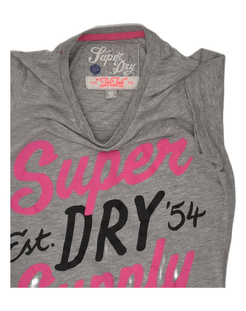 SUPERDRY Womens Graphic T-Shirt Top UK 8 Small Grey Cotton | Vintage Superdry | Thrift | Second-Hand Superdry | Used Clothing | Messina Hembry 