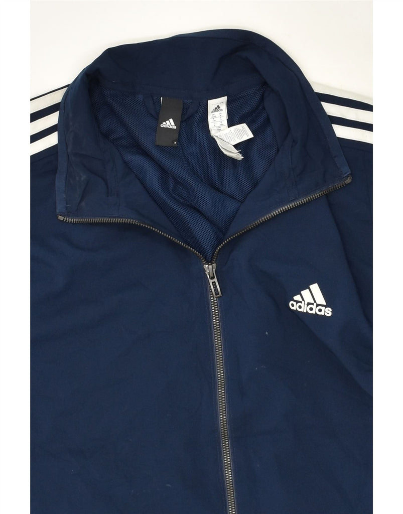 ADIDAS Mens Graphic Tracksuit Top Jacket UK 40/42 Medium Navy Blue | Vintage Adidas | Thrift | Second-Hand Adidas | Used Clothing | Messina Hembry 