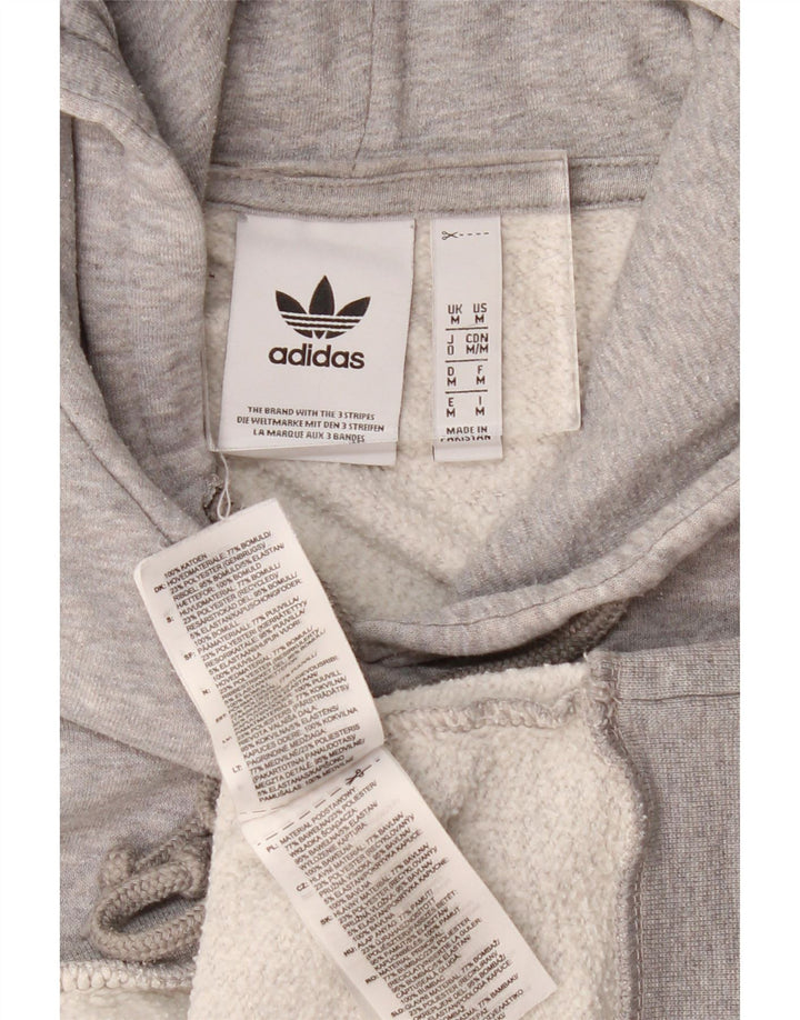 Adidas Mens Hoodie Jumper Medium Grey Flecked Cotton