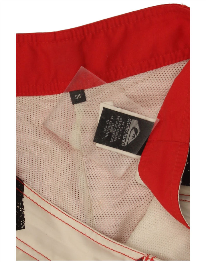 Quiksilver Mens Graphic Swimming Shorts Large  White Colourblock Polyester