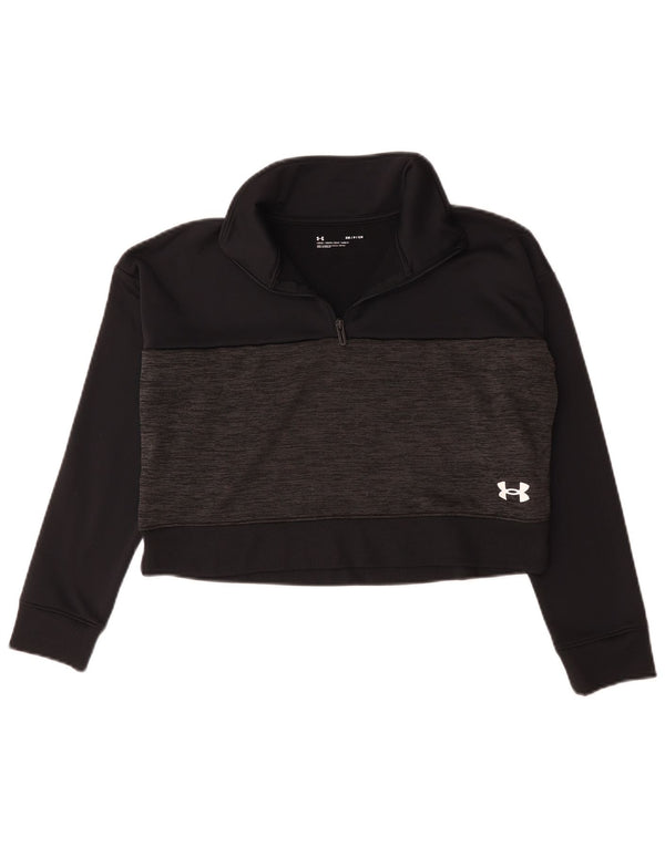 Under Armour Womens Oversized Crop Sweatshirt Jumper UK 10 Small Black