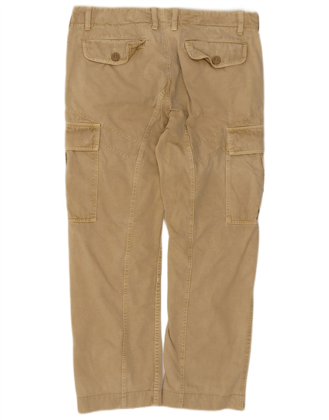 Marlboro Classics Mens Straight Cargo Trousers W33 L28 Beige Cotton