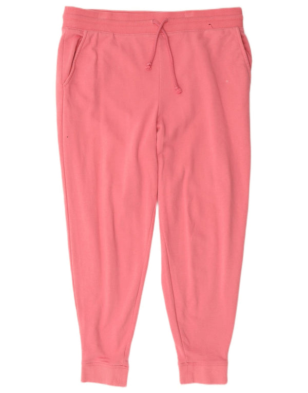 Marks & Spencer Womens Tracksuit Trousers Joggers UK 16 Large  Pink Cotton