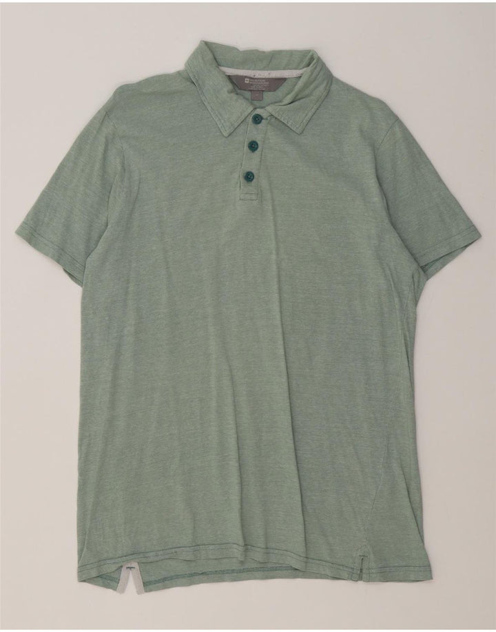 Mountain Warehouse Mens Polo Shirt Medium Green Pinstripe Cotton