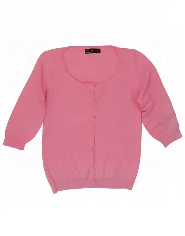 Zara Womens Short Sleeve Cardigan Sweater UK 18 XL Pink