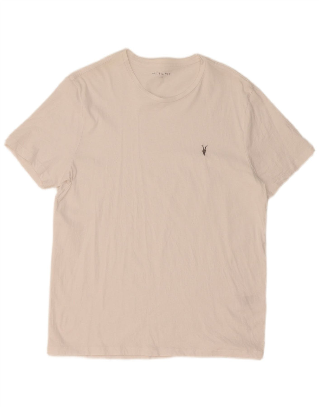 All Saints Mens T-Shirt Top Large White Cotton